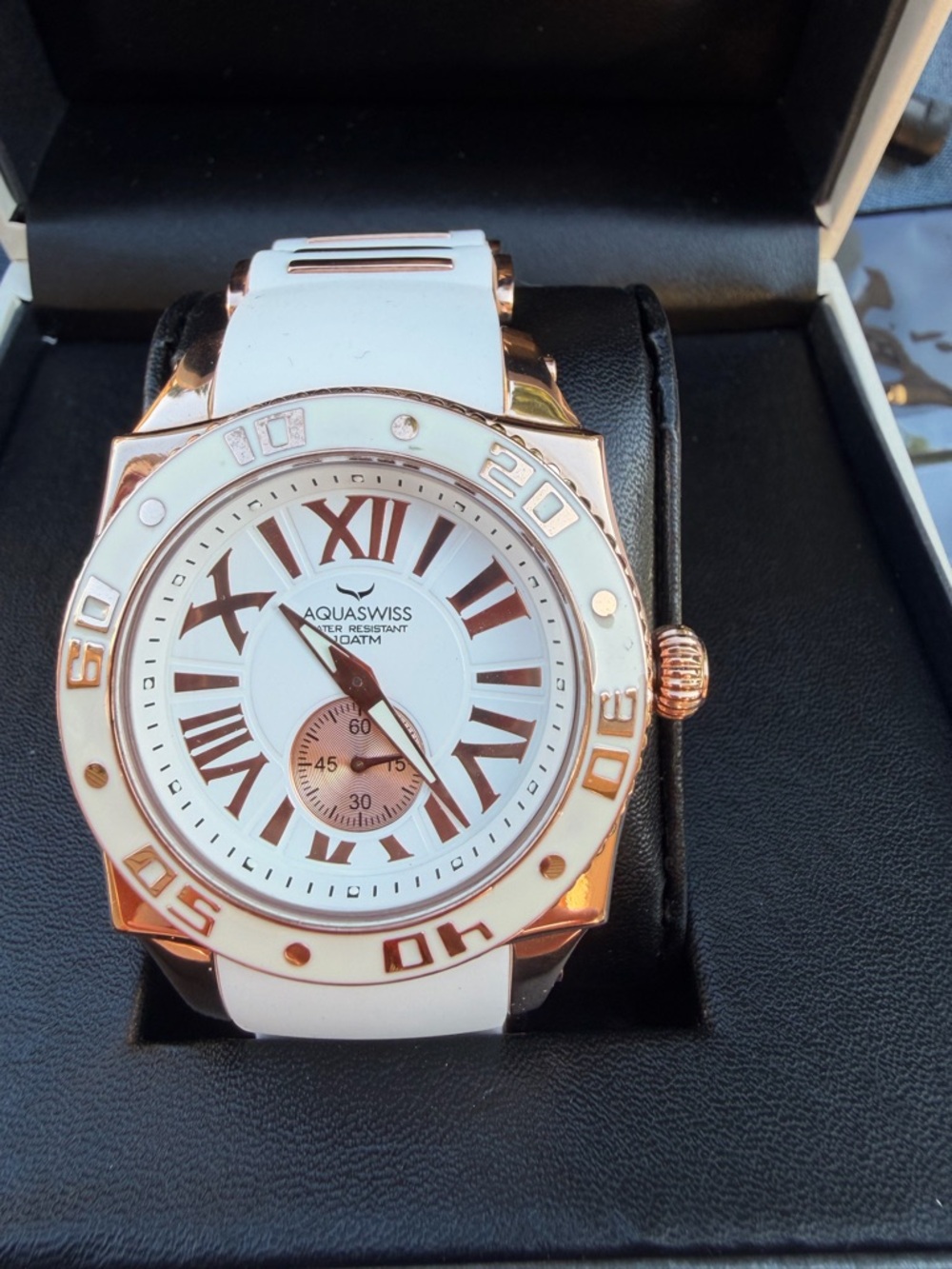 Aquaswiss White and Rose Gold Sport Watch